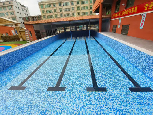 海安学校钢结构拼装游泳池防水胶膜泳池项目